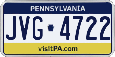 PA license plate JVG4722