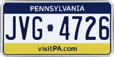 PA license plate JVG4726