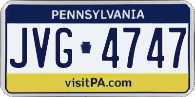 PA license plate JVG4747