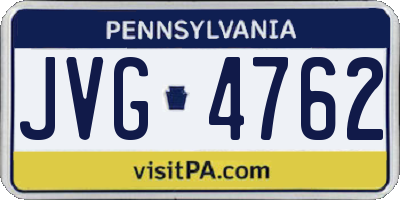 PA license plate JVG4762