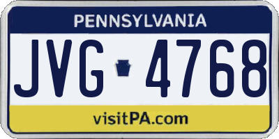 PA license plate JVG4768