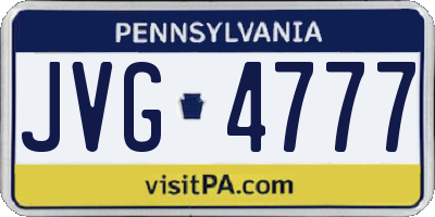 PA license plate JVG4777