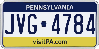 PA license plate JVG4784