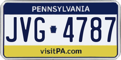 PA license plate JVG4787