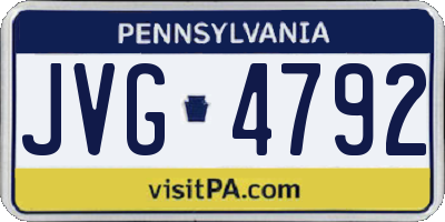 PA license plate JVG4792