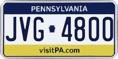 PA license plate JVG4800
