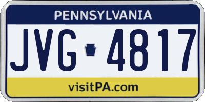 PA license plate JVG4817