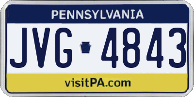 PA license plate JVG4843