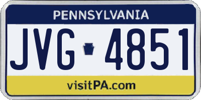 PA license plate JVG4851