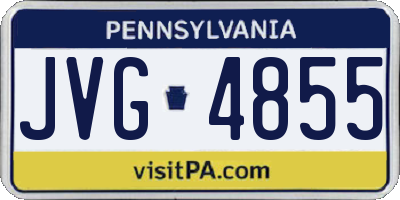 PA license plate JVG4855