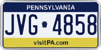 PA license plate JVG4858