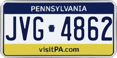 PA license plate JVG4862