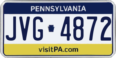 PA license plate JVG4872