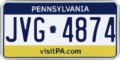 PA license plate JVG4874