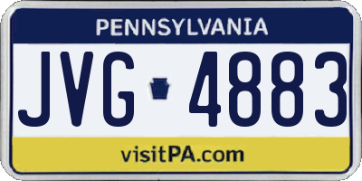PA license plate JVG4883