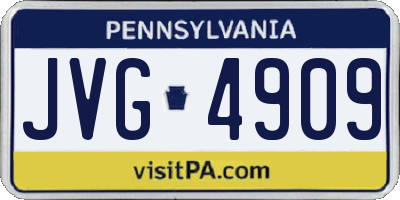 PA license plate JVG4909