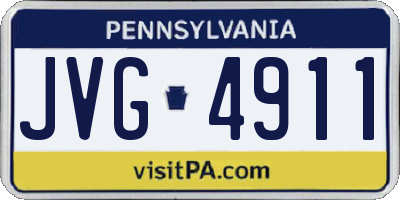 PA license plate JVG4911