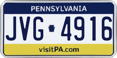 PA license plate JVG4916