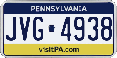 PA license plate JVG4938