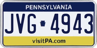 PA license plate JVG4943