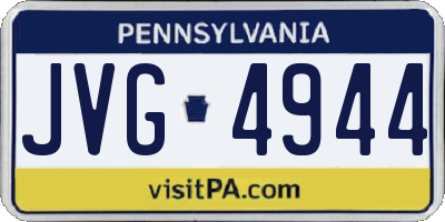 PA license plate JVG4944