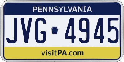 PA license plate JVG4945