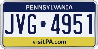 PA license plate JVG4951