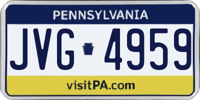 PA license plate JVG4959