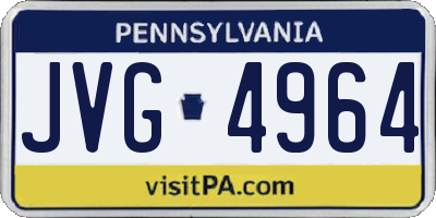 PA license plate JVG4964
