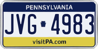 PA license plate JVG4983
