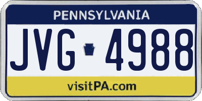 PA license plate JVG4988