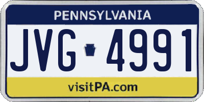 PA license plate JVG4991
