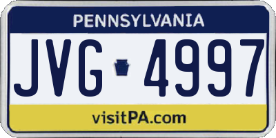 PA license plate JVG4997