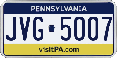 PA license plate JVG5007