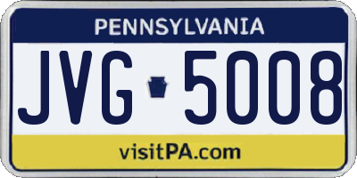 PA license plate JVG5008