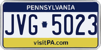 PA license plate JVG5023