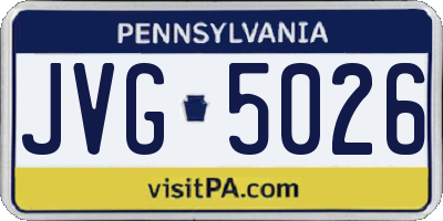 PA license plate JVG5026