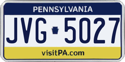 PA license plate JVG5027