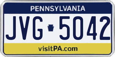 PA license plate JVG5042