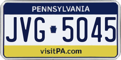 PA license plate JVG5045