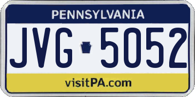 PA license plate JVG5052