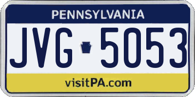 PA license plate JVG5053