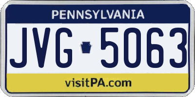 PA license plate JVG5063