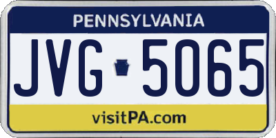 PA license plate JVG5065