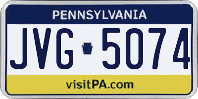 PA license plate JVG5074