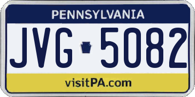 PA license plate JVG5082