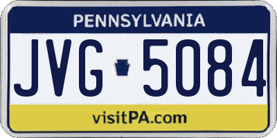PA license plate JVG5084