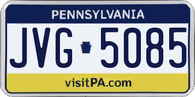 PA license plate JVG5085