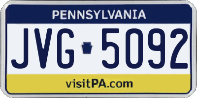 PA license plate JVG5092