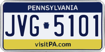 PA license plate JVG5101